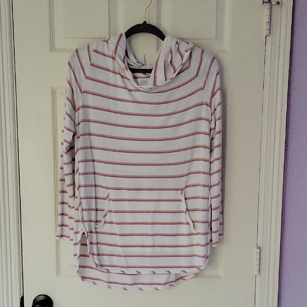 Striped Hoodie with Front Pocket